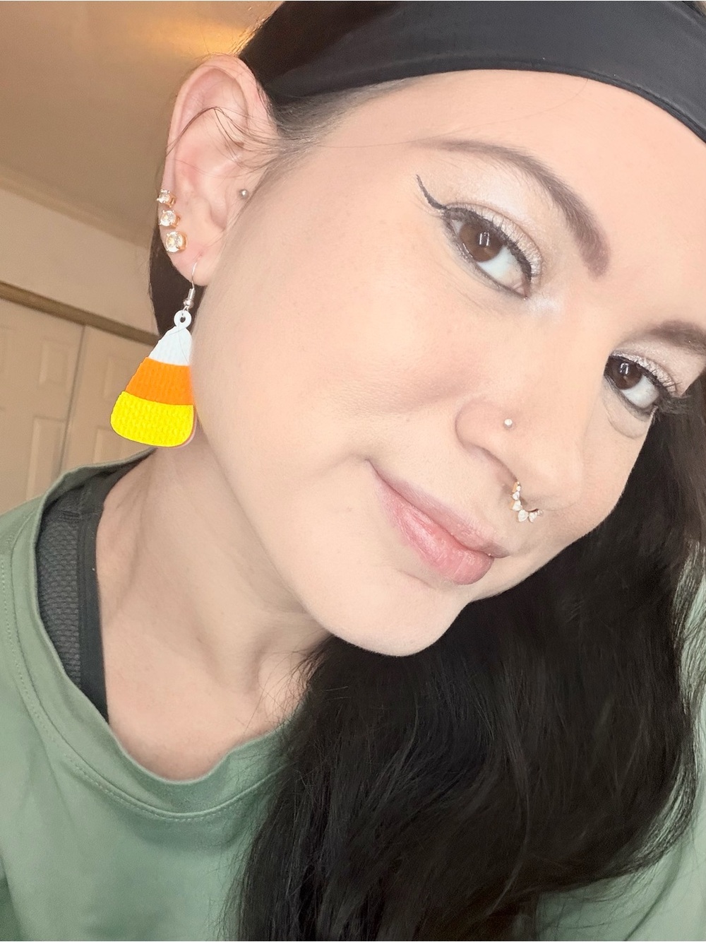 Cute Candy Corn Style Drop Earrings